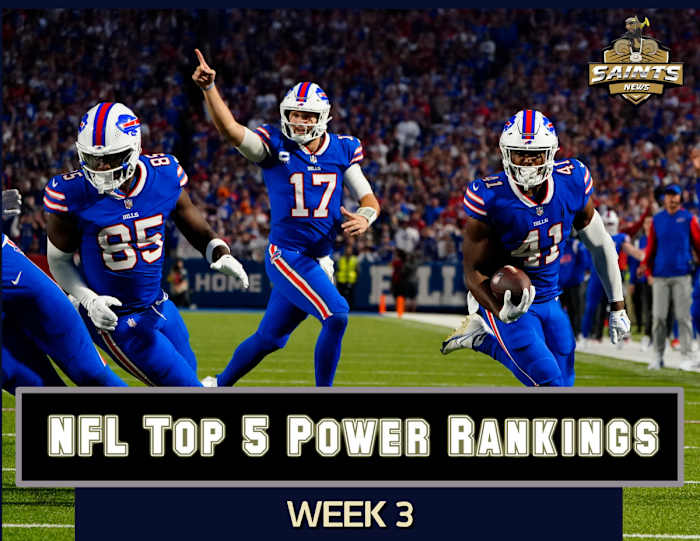 SAINTS NFL TOP 5 POWER RANKINGS WEEK 3